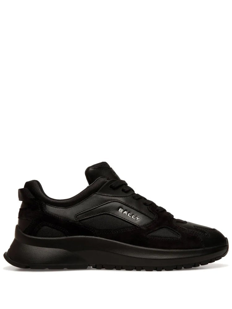 Bally Black Low-Profile Suede Mesh Leather Sneakers
