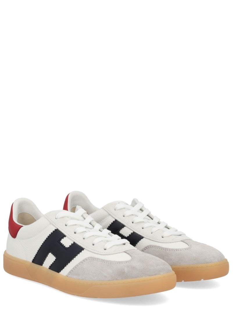 Hogan White Grey Suede Overlays Sneakers