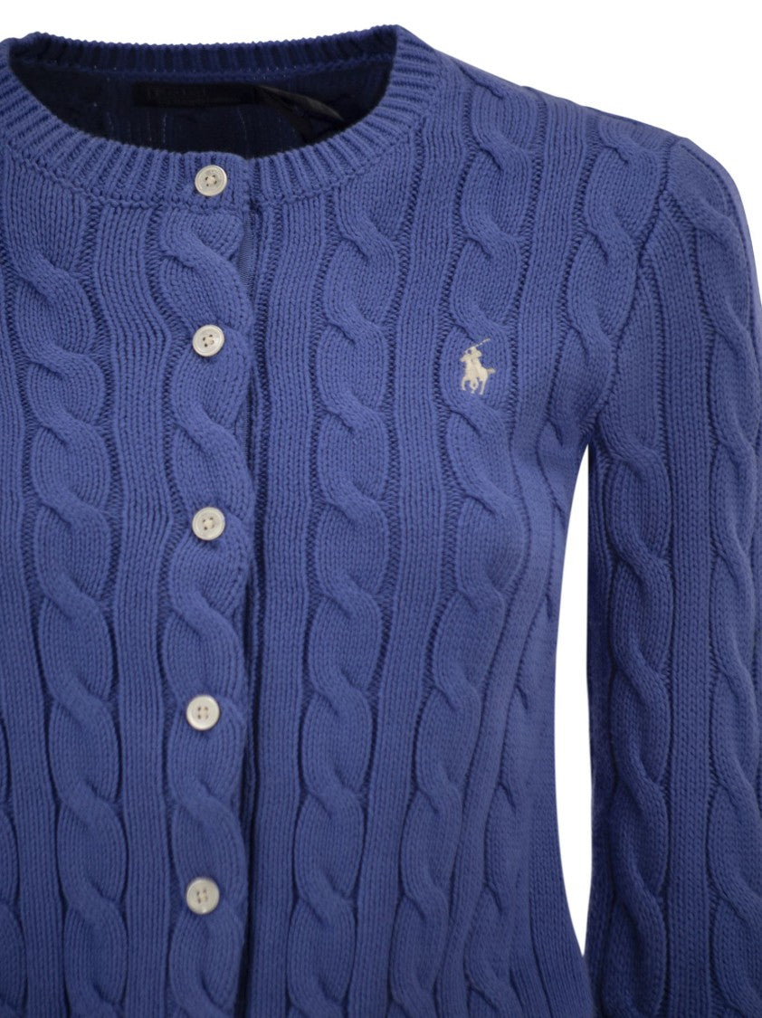 Polo Ralph Lauren Cable Knit Cotton Crew Neck Cardigan