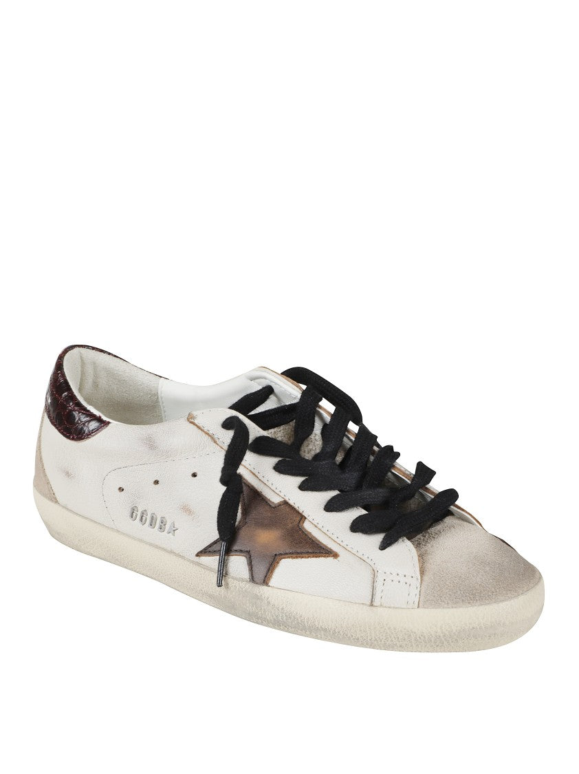 Golden Goose Distressed Leather Sneakers With Prominent Star Design