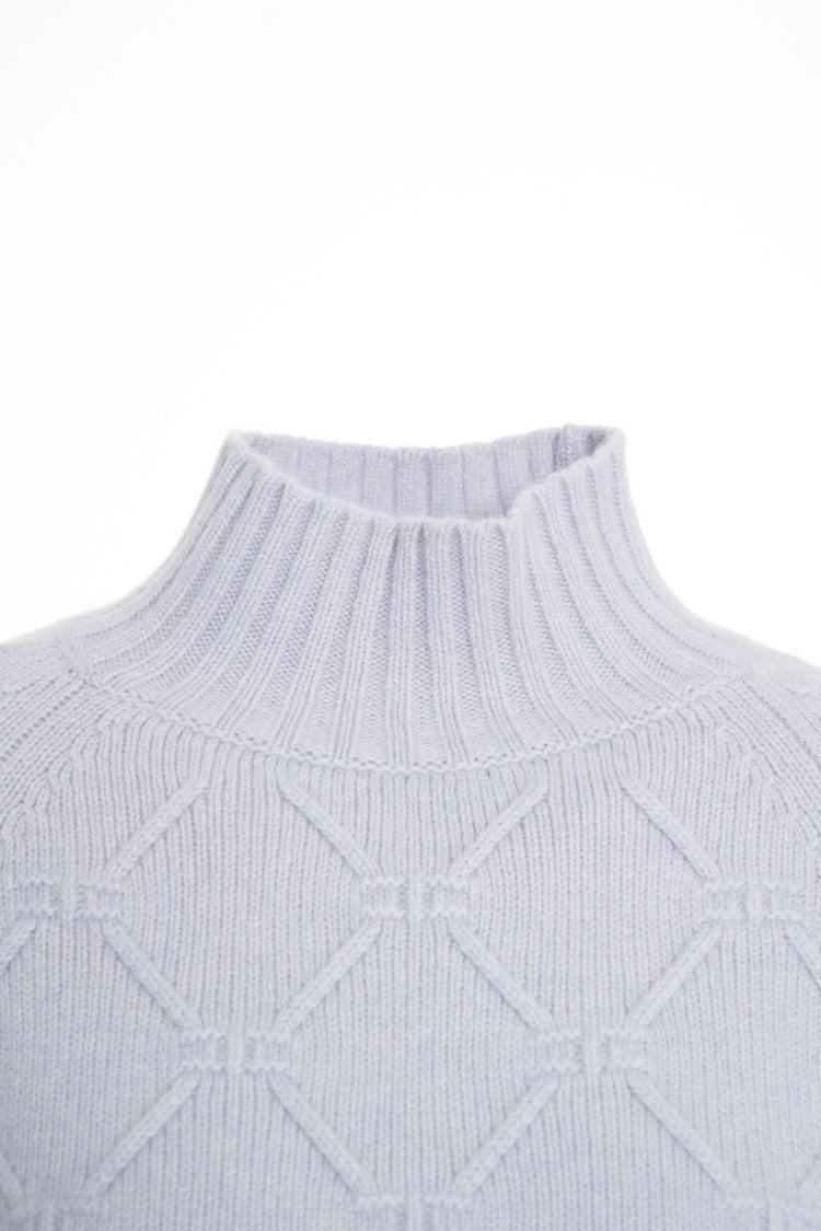 Elisabetta Franchi Knitted Sweater With High Ribbed Collar