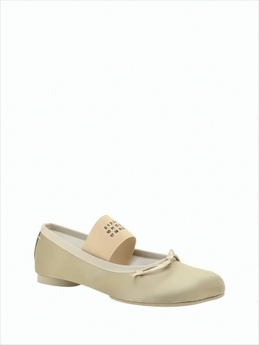 Mm6 By Maison Margiela Minimalist Flats With Rounded Toe And Bow Detail