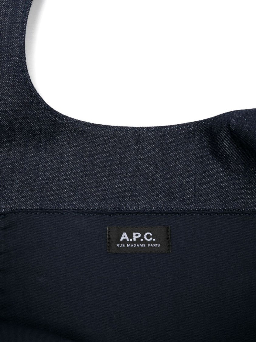 A.P.C. Spacious Black Cotton Tote Bag