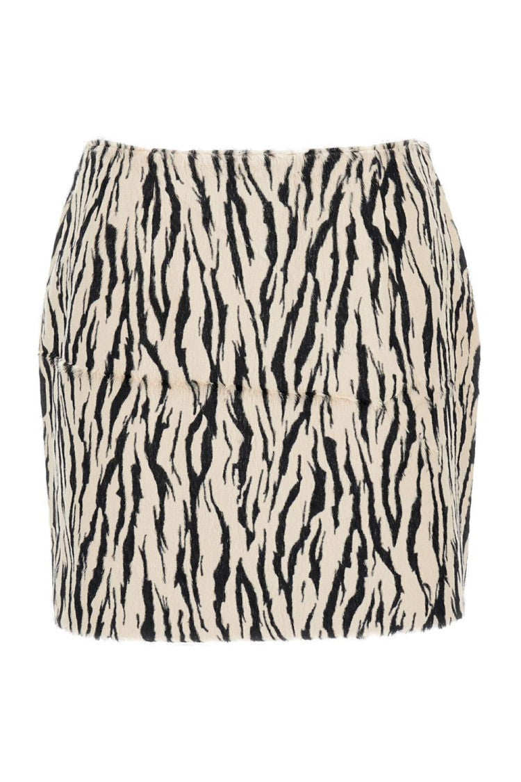 Rotate Birger Christensen Fitted Pencil Skirt With Bold Zebra Print