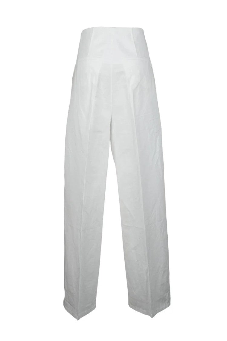 Sportmax Cotton Linen Trousers - White