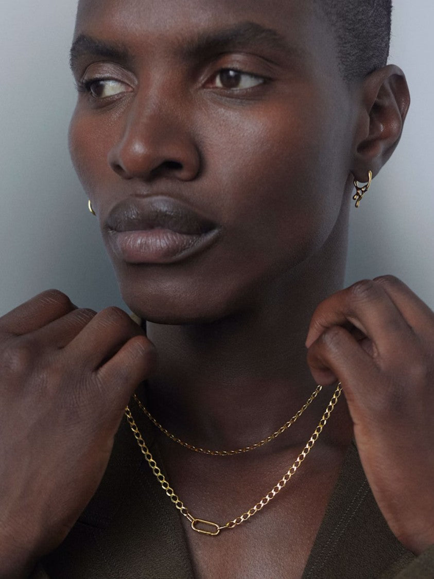 Maria Black Medium-Length Gold-Plated Necklace With Detachable Carabiner Lock