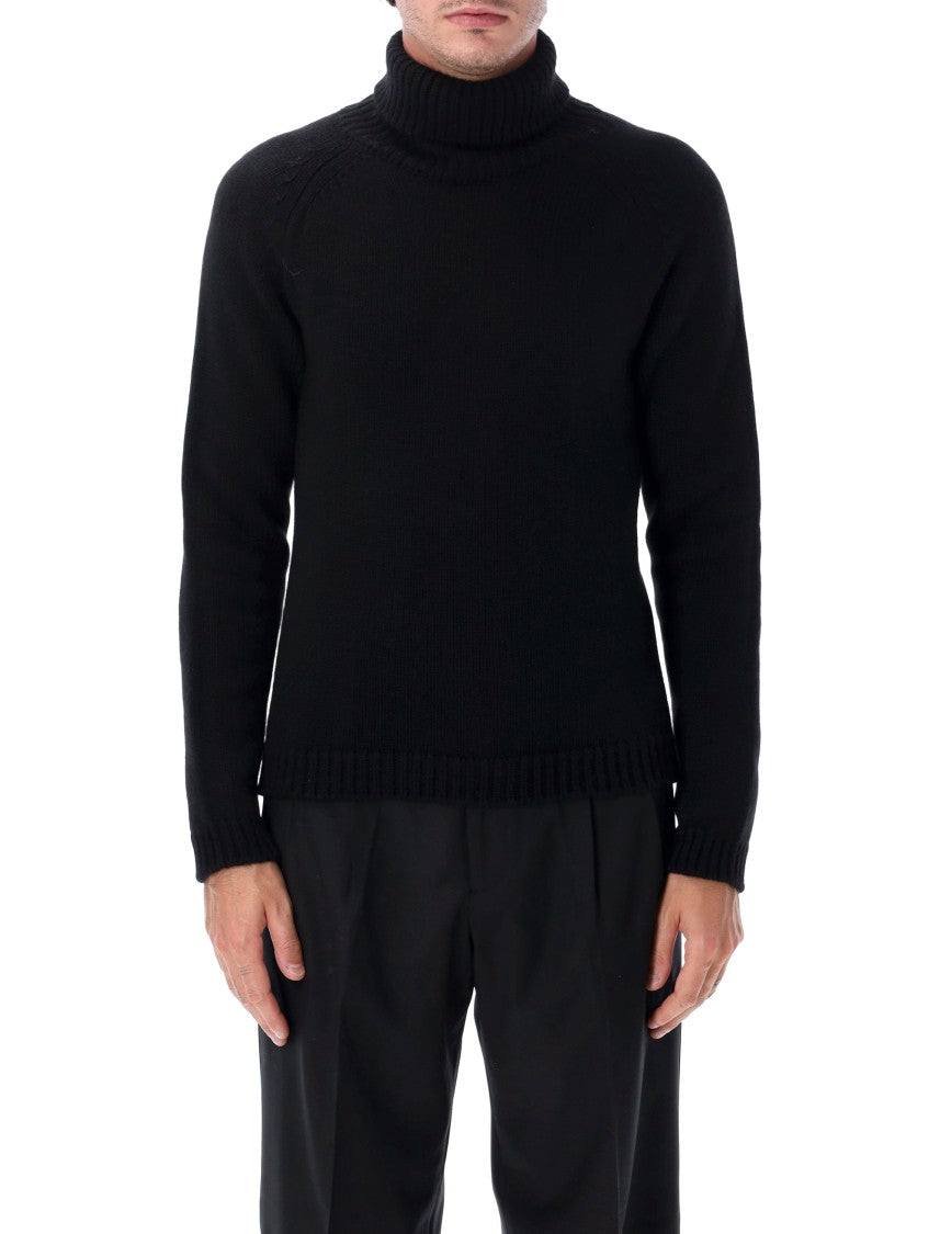 Tom Ford High Neck Knit Sweater With Ribbed Detailing