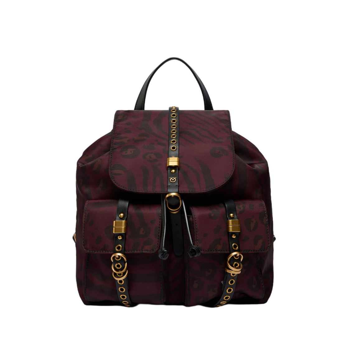 Pinko All-Over Animal Print Nylon Backpack