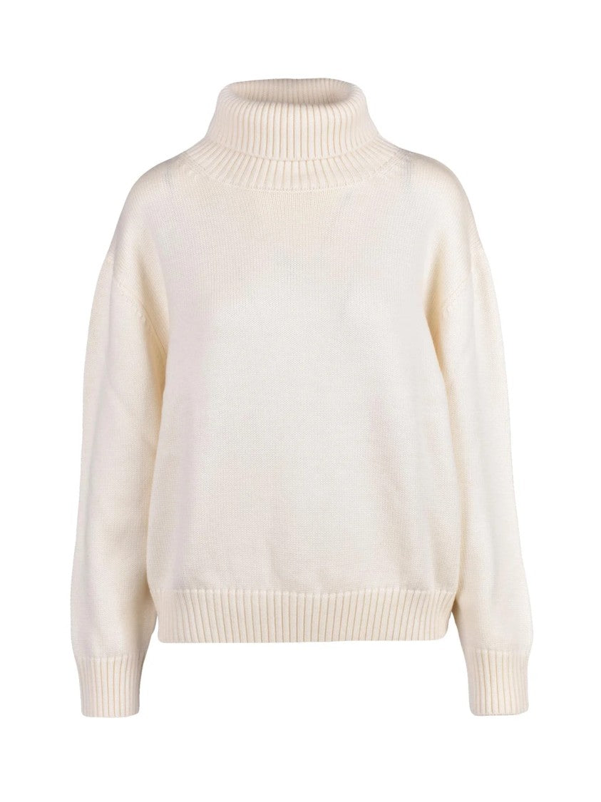 Add Extrafine Merino Wool High Neck Sweater With Ribbed Details