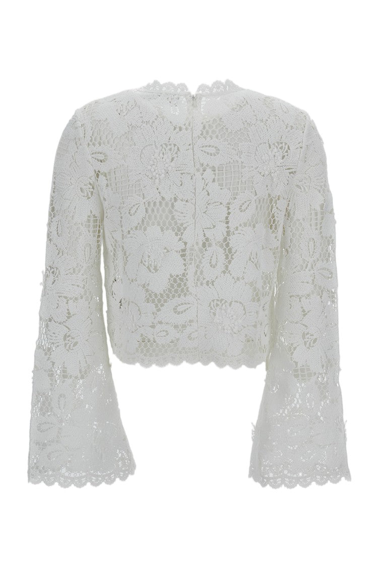 Self-Portrait White Crochet Lace Top