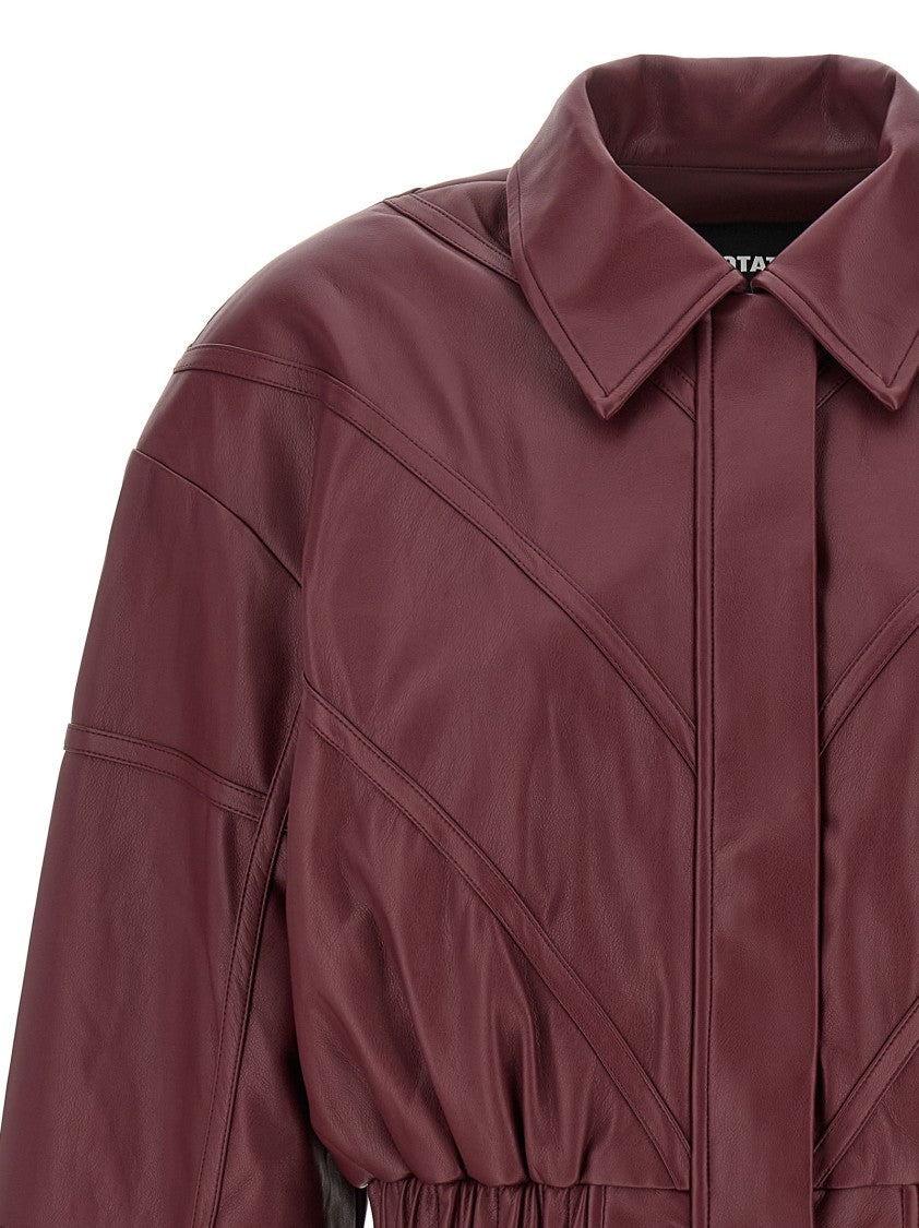 Rotate Birger Christensen Leather Effect Bomber Jacket