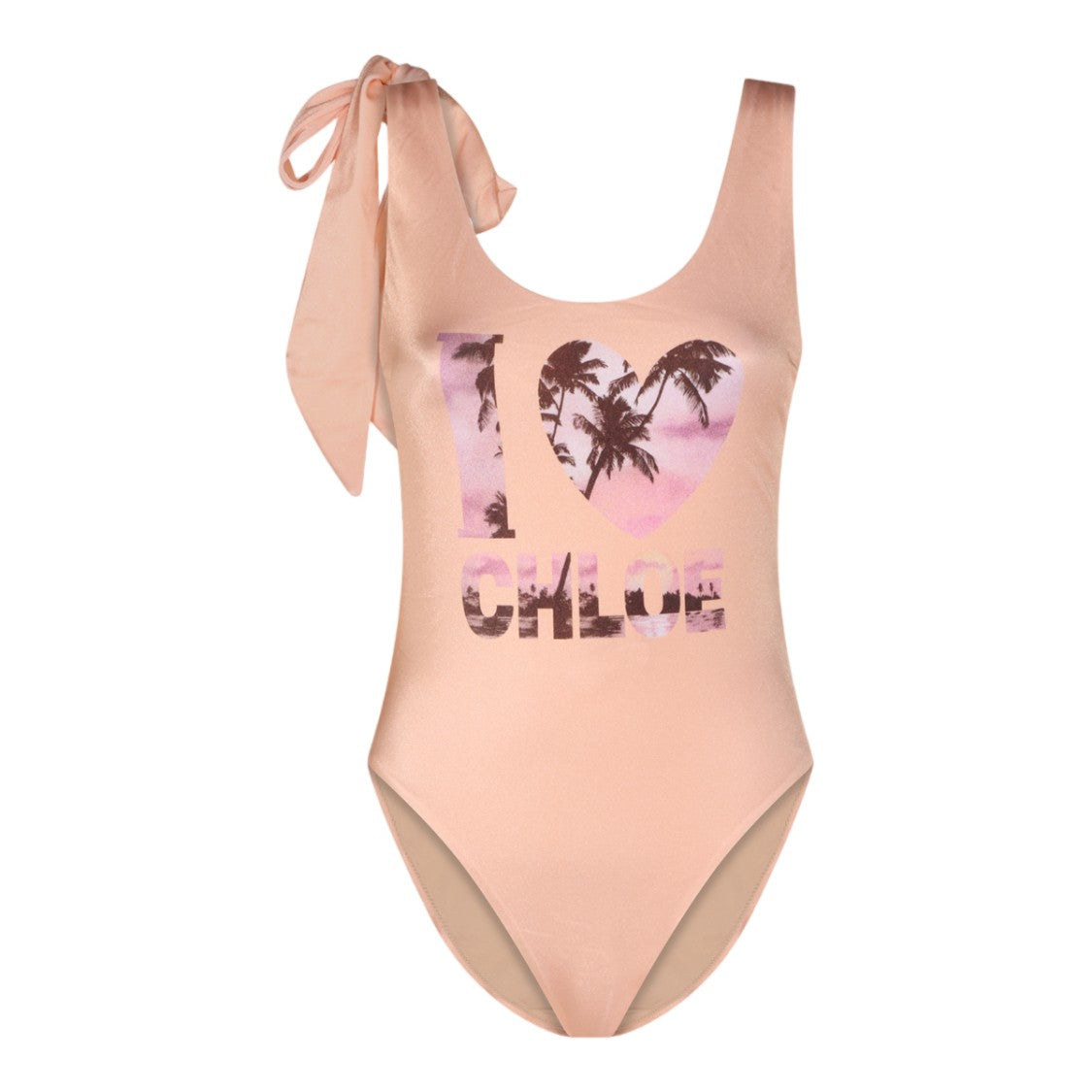 Chloé Scoop Neck One-Piece Swimsuit With Graphic Print