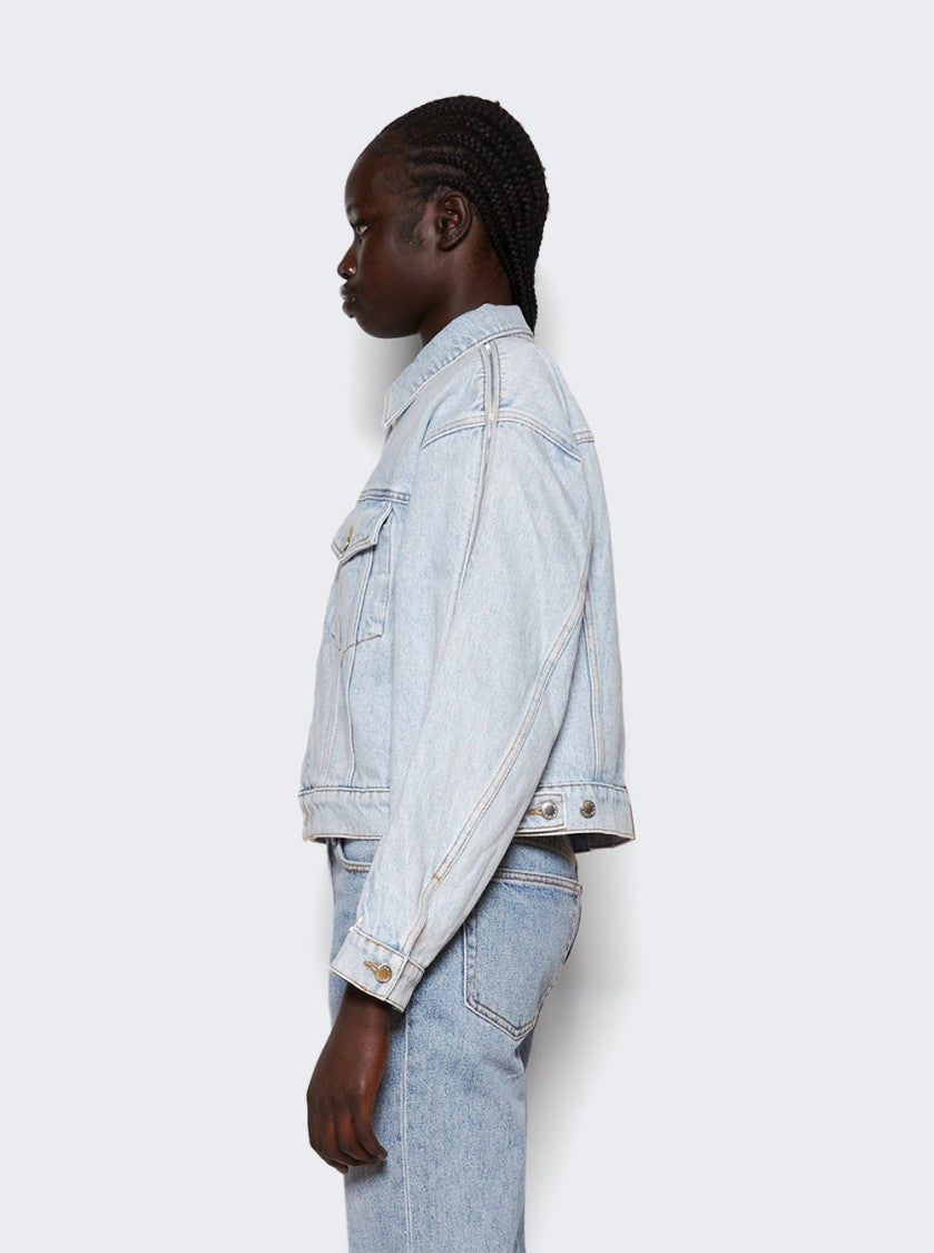 Alexander Wang Zipped Sleeve Trucker Denim Jacket Bleach