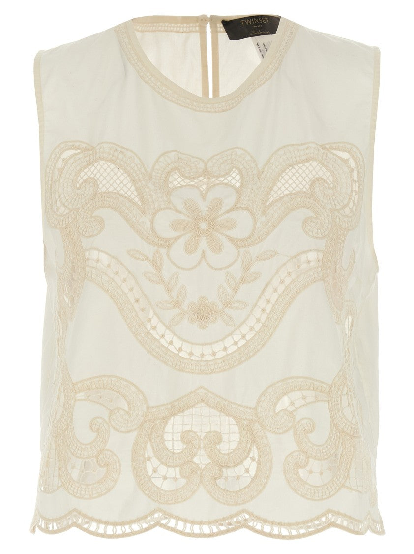 Twin-Set Embroidery À Jour Top