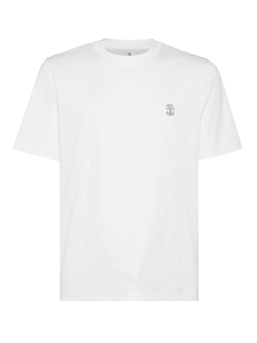 Brunello Cucinelli Crew Neck T-Shirt With Chest Print