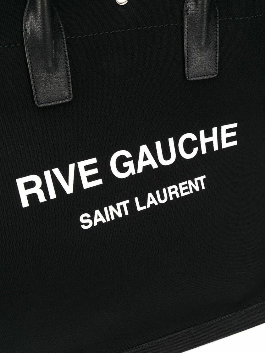 Saint Laurent Structured Black Tote Bag With Dual Top Handles
