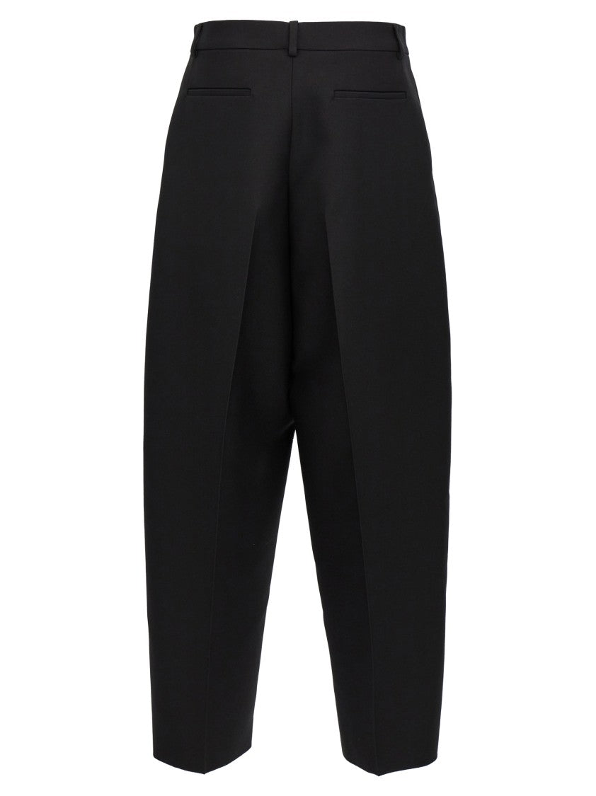 Valentino Garavani Double Compact Drill Wool And Silk Trousers