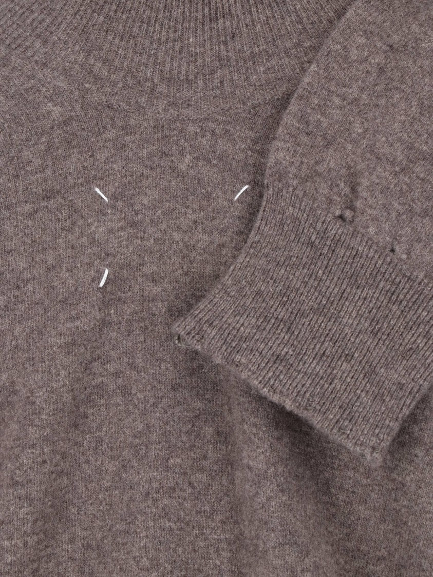 Maison Margiela Relaxed High Collar Virgin Wool Sweater