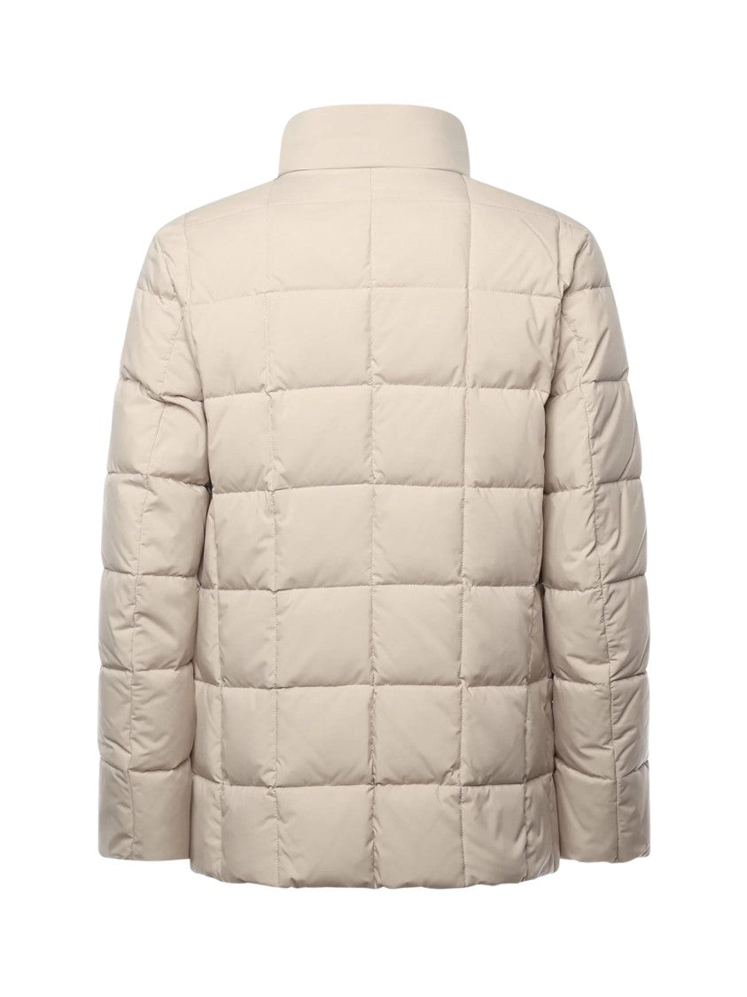 Fay Quilted Short Coat With Double-Breasted Front And Pockets