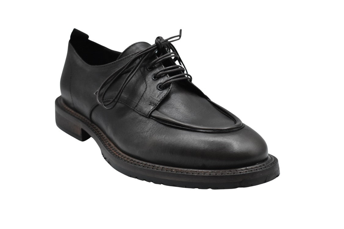 Ernesto Dolani Polished Black Leather Low-Top Shoes
