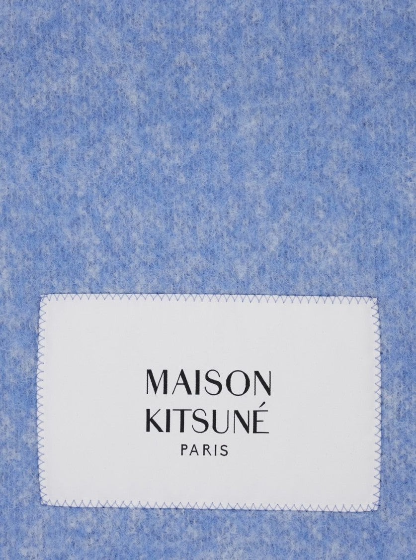 Maison Kitsuné Alpaca Blend Scarf With Subtle Striped Pattern