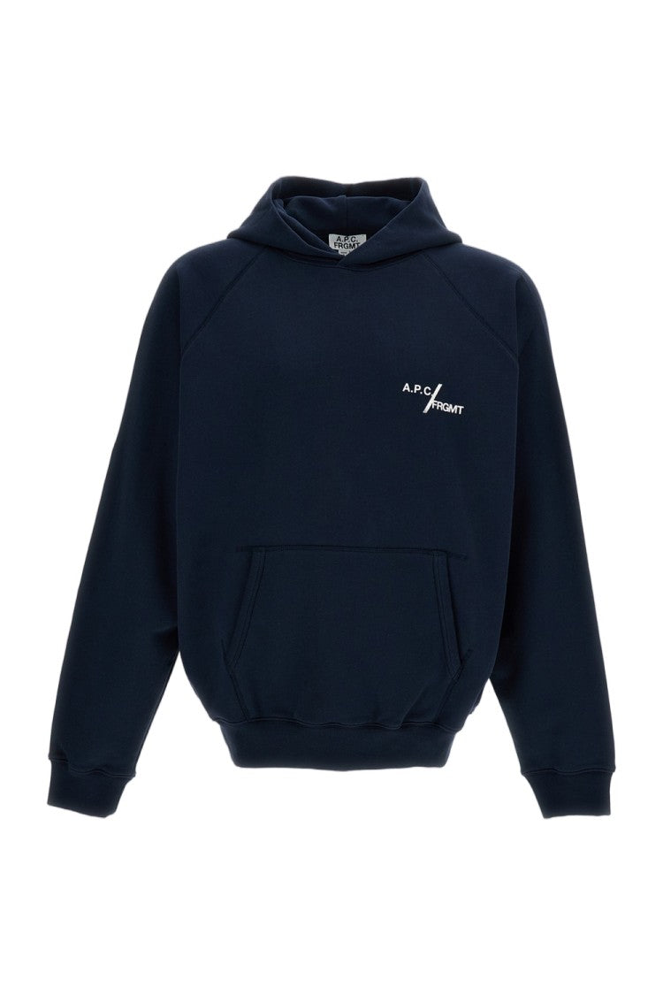 A.P.C. Blue Fragment Cotton Hooded Sweatshirt