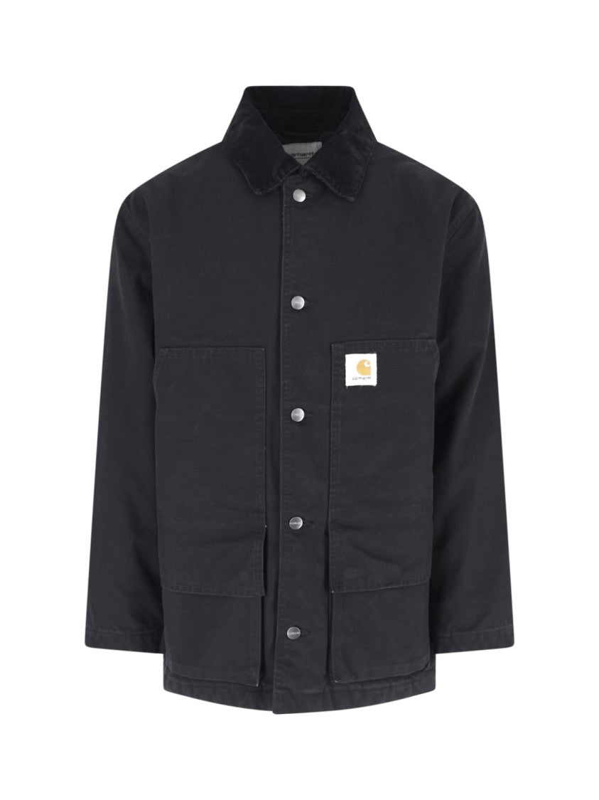 Carhartt Wip Black Lander Velvet-Collar Cotton Jacket