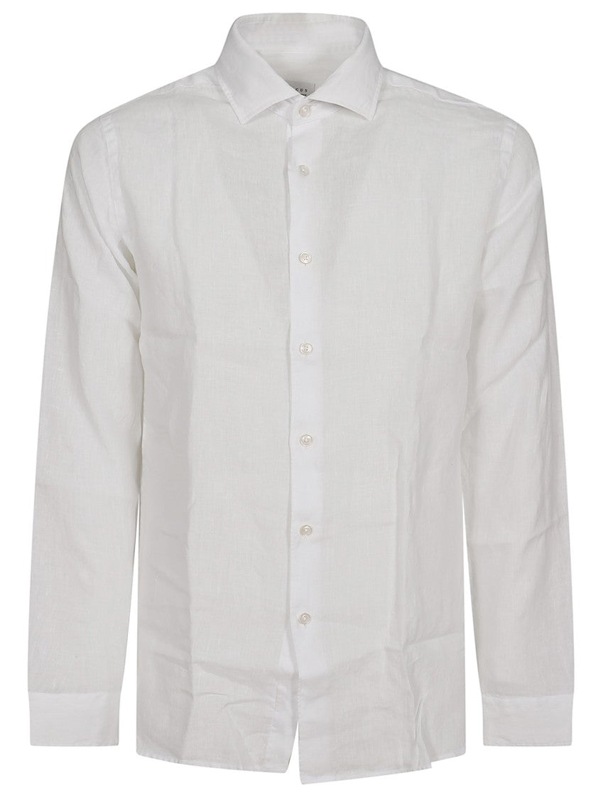 Xacus Linen Long-Sleeve Shirt With Traditional Collar And Buttoned Cuffs