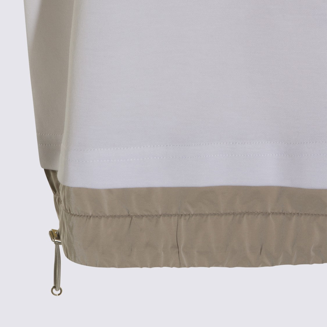 Moorer White And Beige Cotton T-Shirt With Pocket