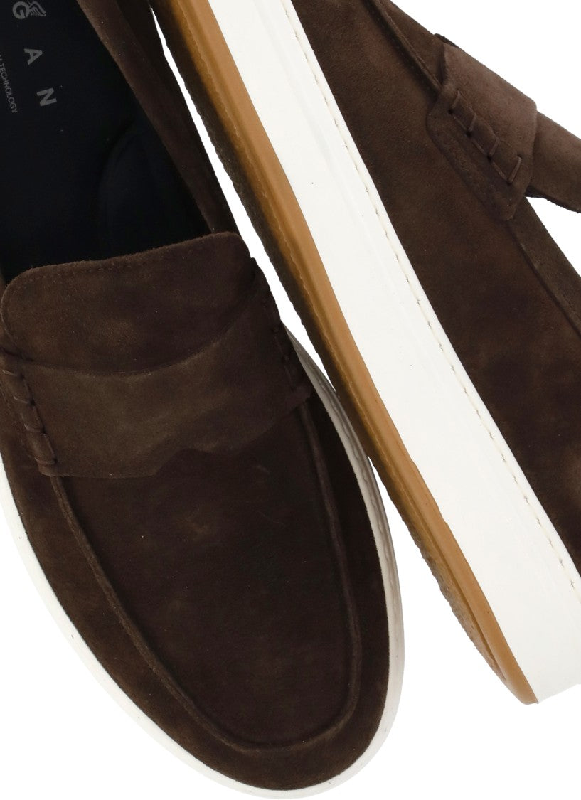 Hogan Brown H-Tv Suede Loafers
