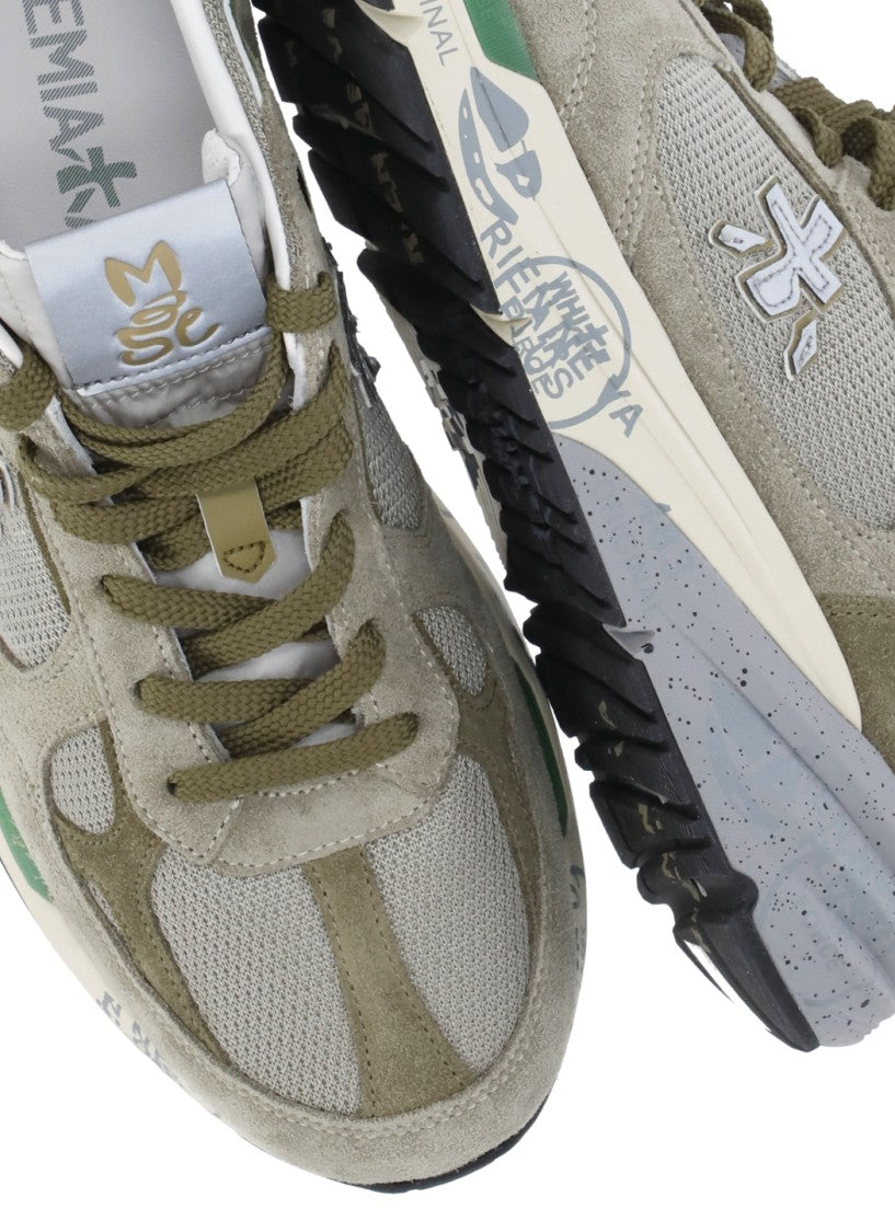 Premiata Green Mase25 Suede Inserts Sneakers