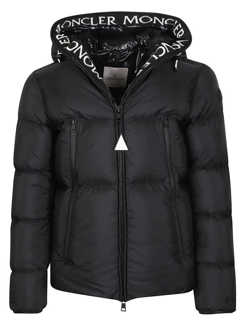Moncler Montcla Glossy Hooded Cropped Down Jacket