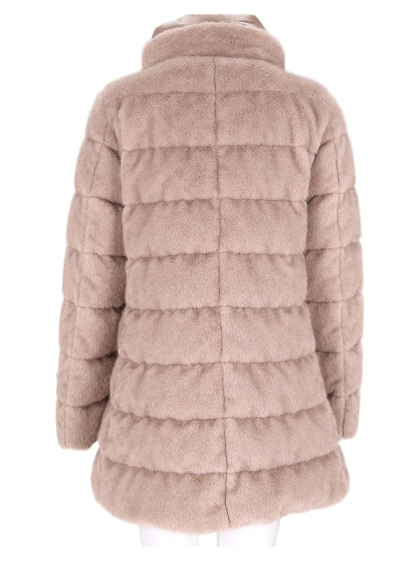 Herno White Quilted High-Collar Polyester Down Coat