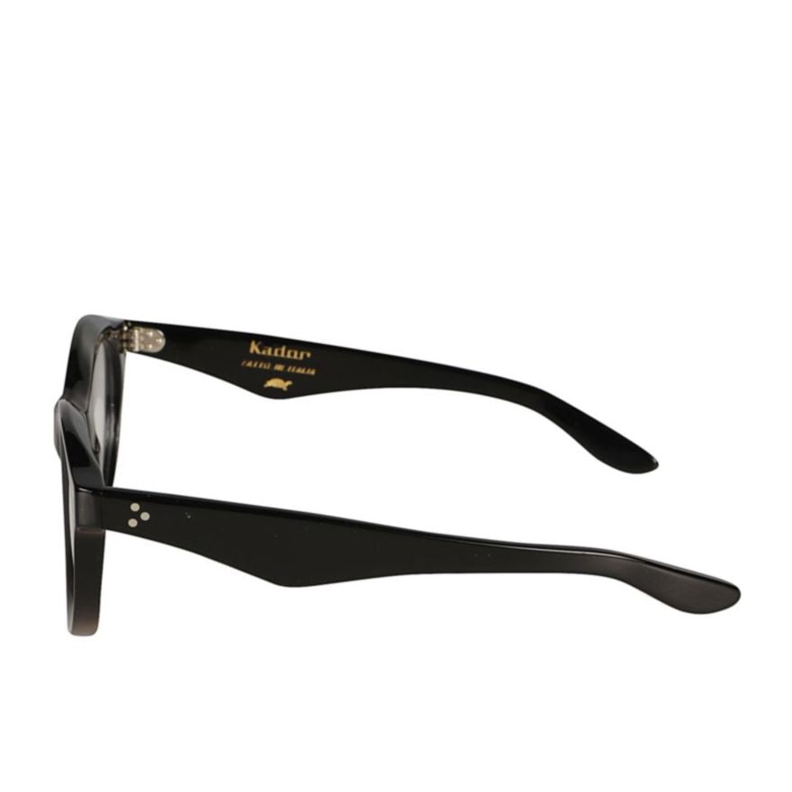 Kador Thick Glossy Black Frame Sunglasses With Rounded Lenses