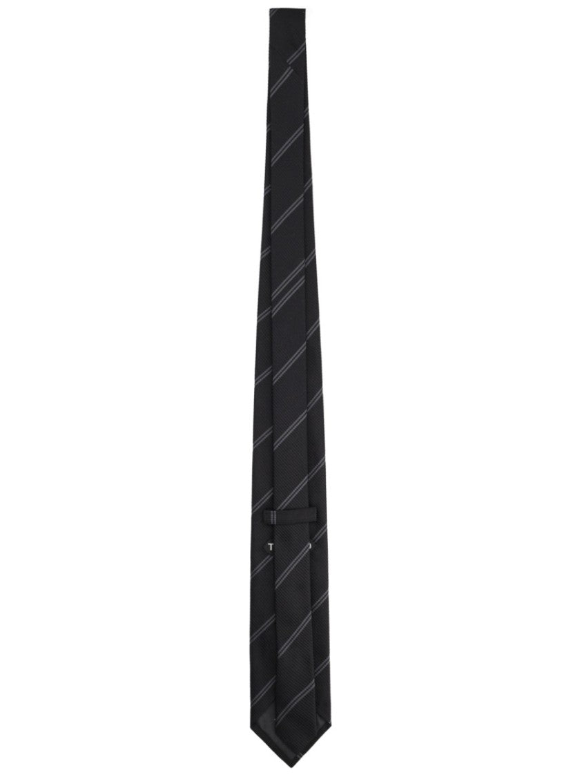 Tom Ford Printed Diagonal Stripe Pointed Silk Tie