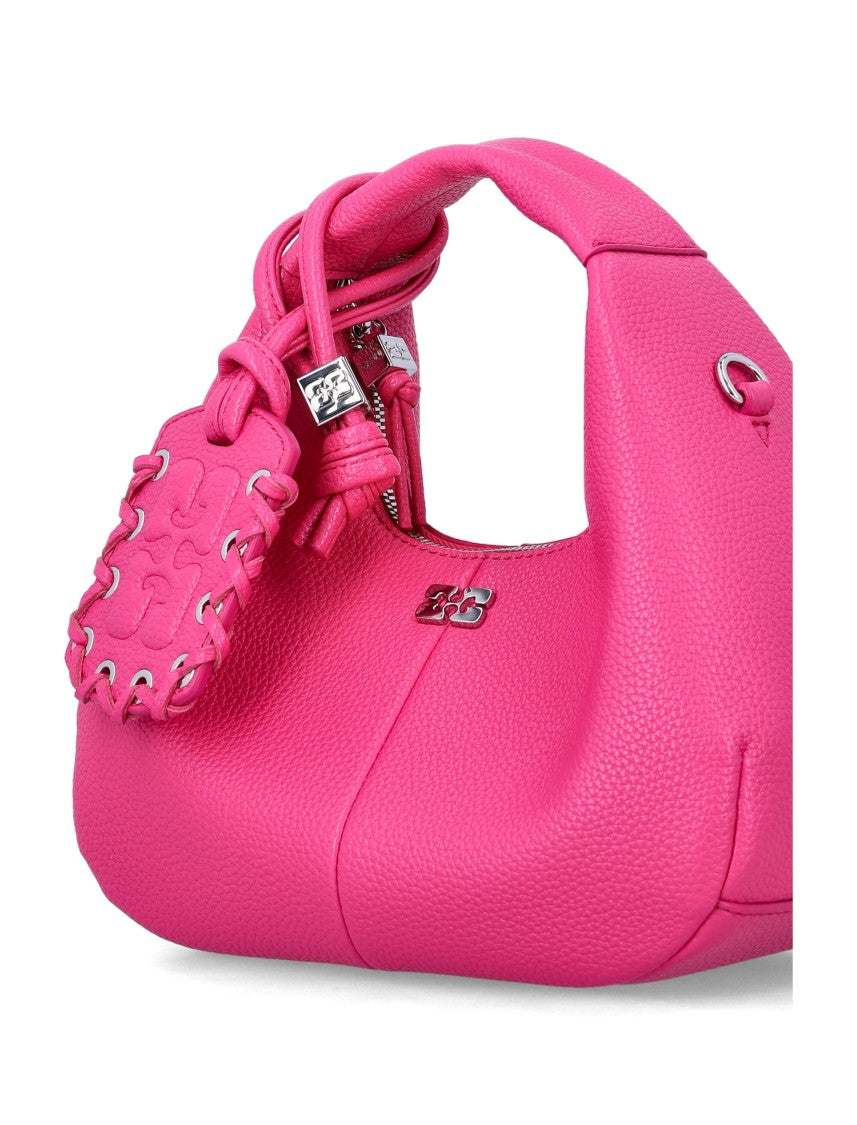 Ganni Hobo Mini Compact Pebbled Mini Bag