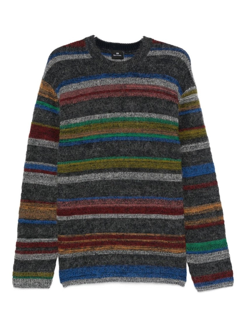 Paul Smith Knit Sweater With Multicolour Horizontal Stripe Pattern
