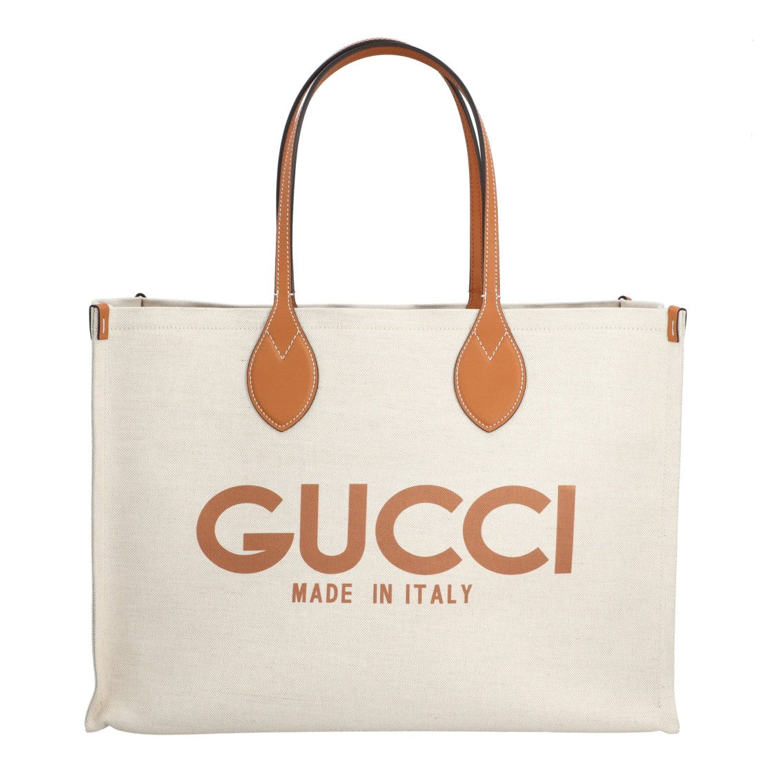 Gucci Tote Bag With Print Beige Brown