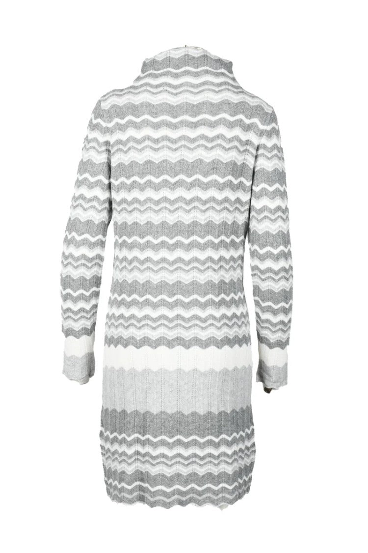Rocco Ragni Merino Wool Dress White/Grey