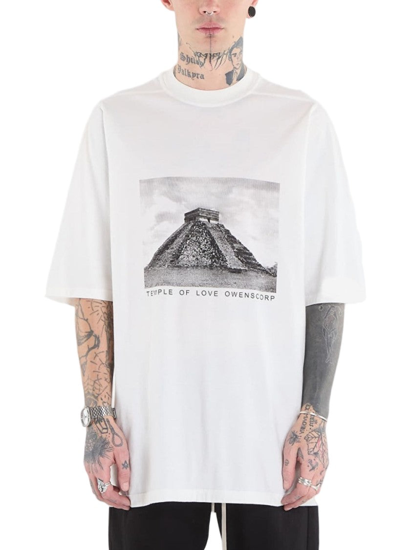 Drkshdw White Round Neck Cotton T-Shirt