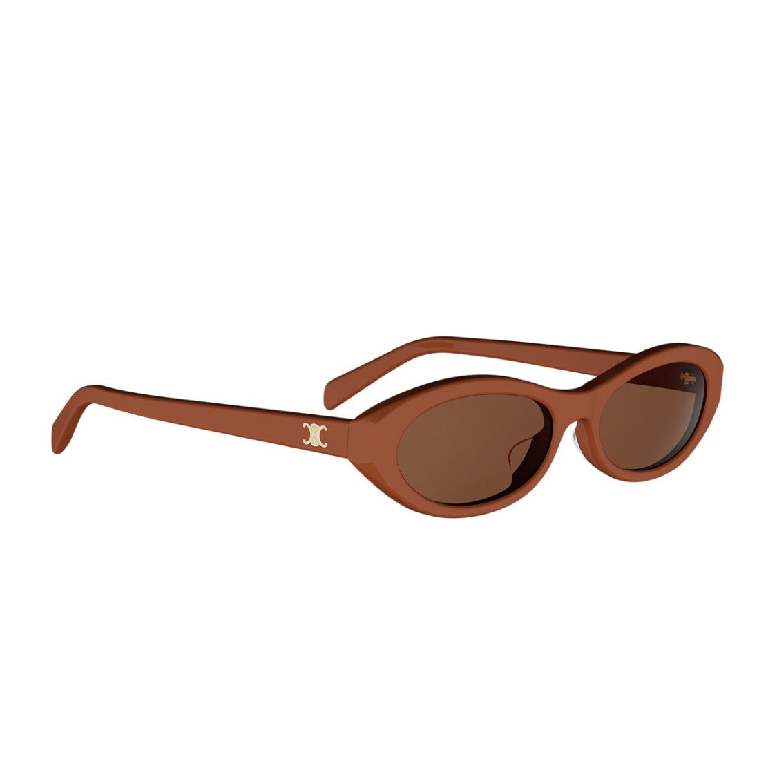 Celine Orange Triomphe Mini Acetate Oval Sunglasses