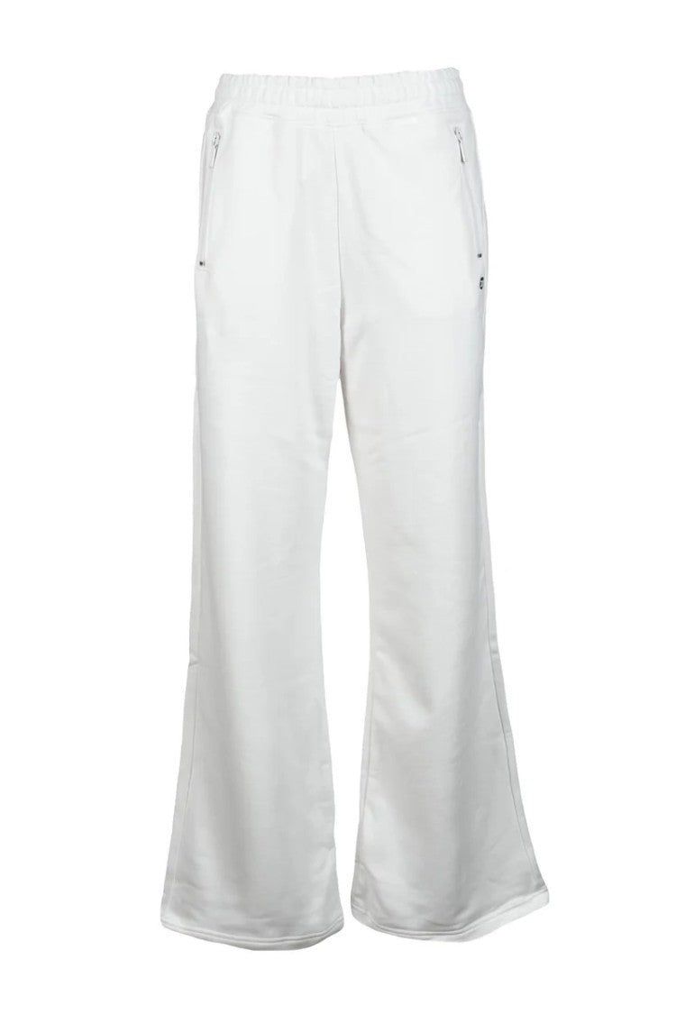 Diesel Wide Leg Sweatpants With Elastic Waistband And Zippered Pockets