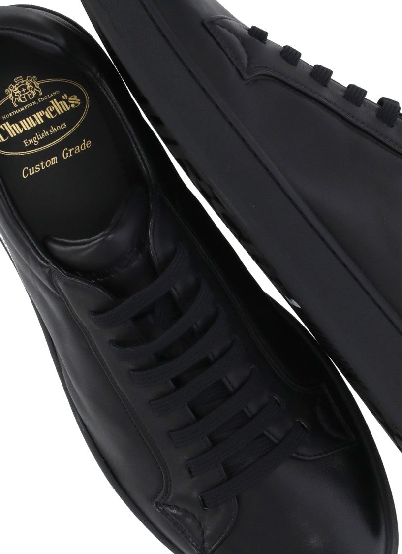 Church's Black Leather Sneakers With Imprinted Logo