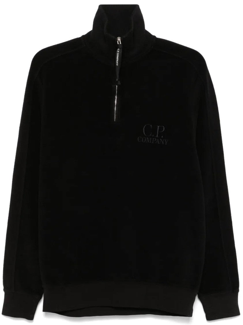 C.P. Company Classic Polo Collar Sweater With Half-Zip Closure