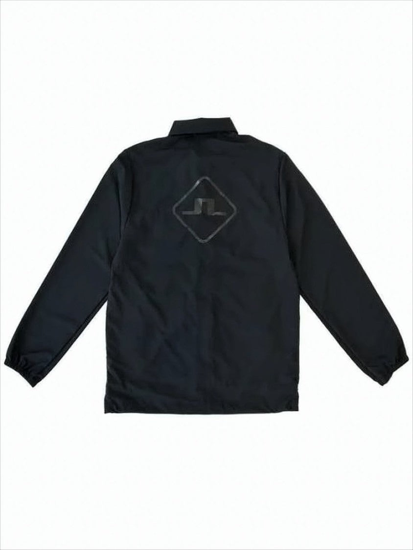 J Lindeberg Black Polyamide Casual Jacket With Classic Collar