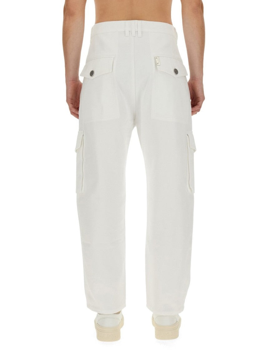 Balmain White Cotton Cargo Pants