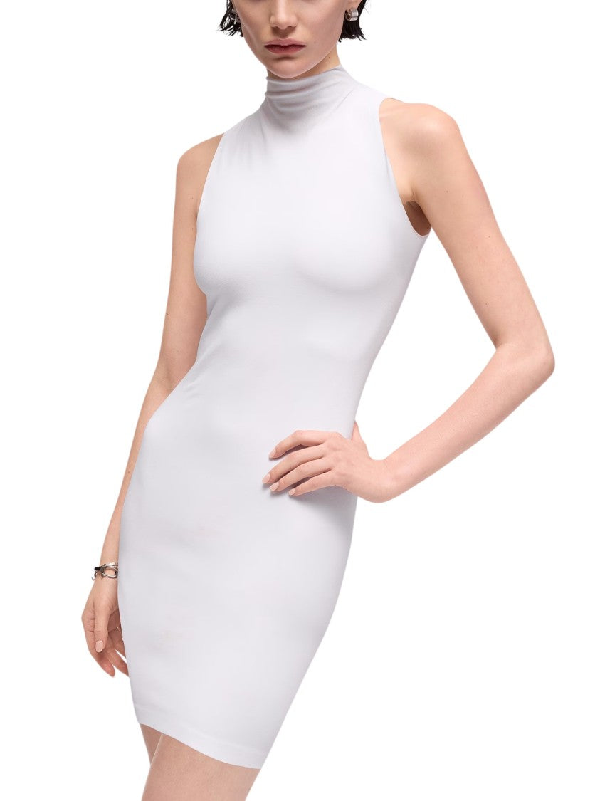 Gucci Seamless White Stretch Nylon Turtleneck Top