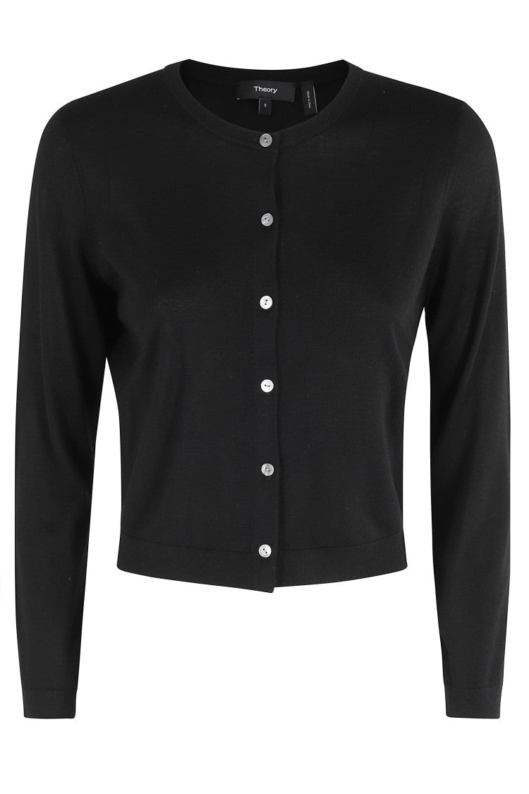 Theory Black Buttoned Cardigan