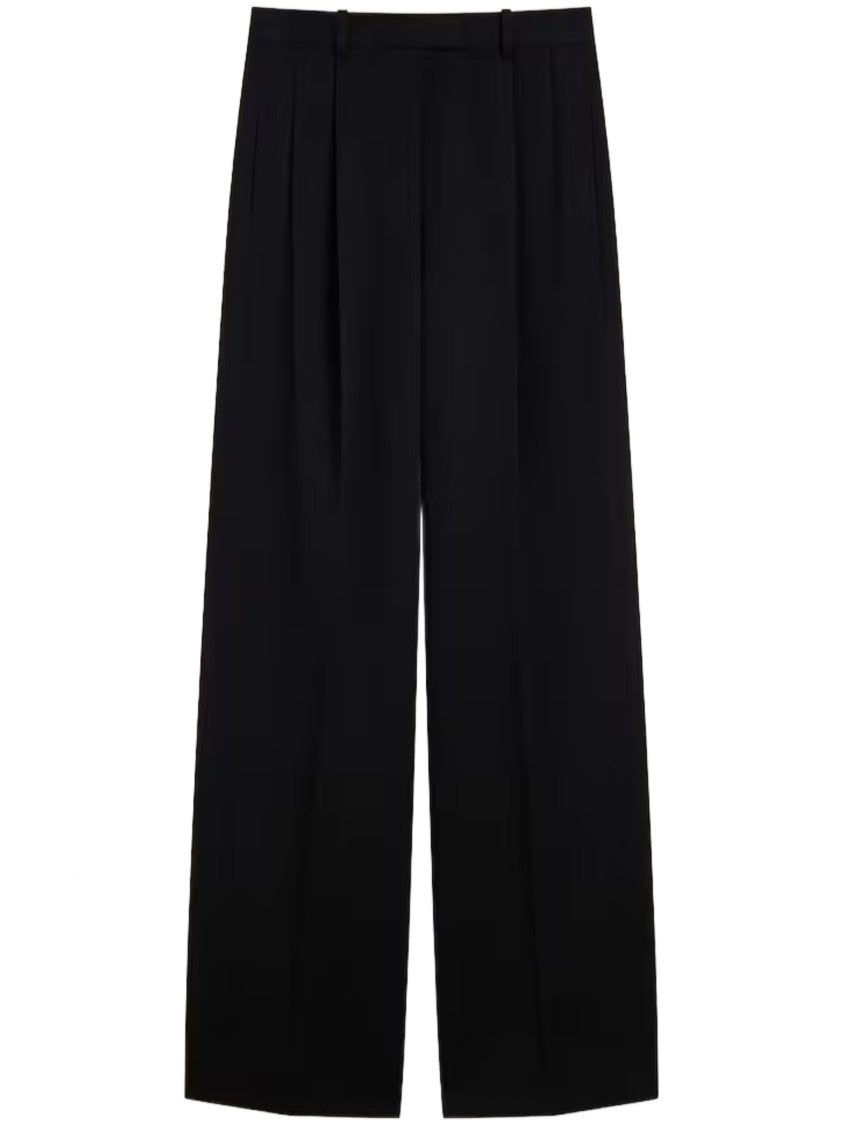 Givenchy Double Pleat Wide-Leg Wool Pants
