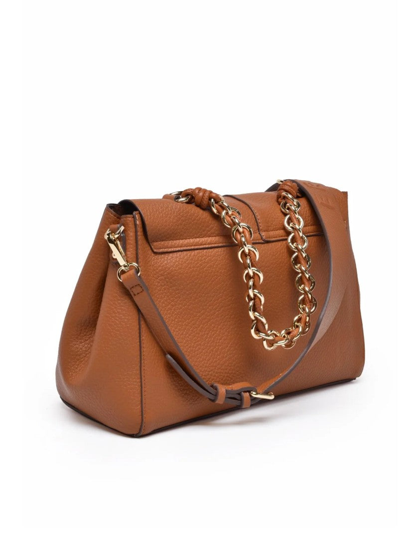 Ermanno Firenze Cognac Polyurethane Eba Shoulder Bag